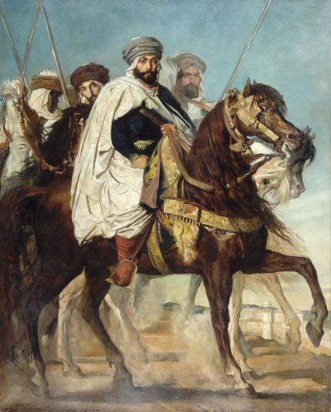 Theodore Chasseriau Caliph of Constantinople and Chief of the Haractas, Followed by his Escort oil painting image